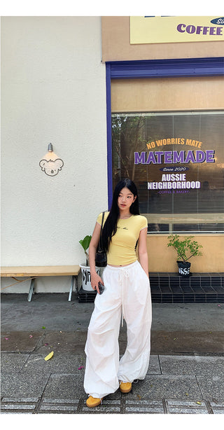 white wide-leg pants