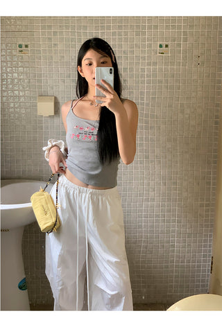 white wide-leg pants