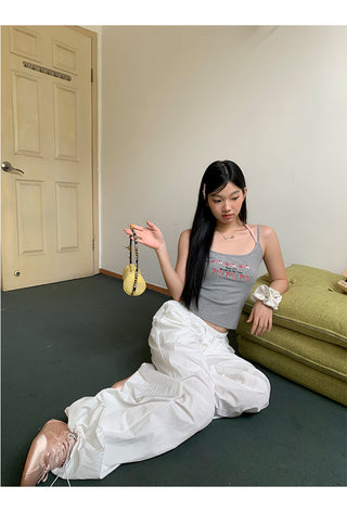 white wide-leg pants