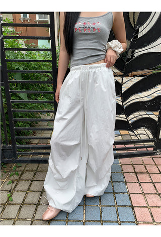 white wide-leg pants