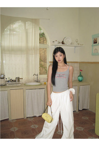 white wide-leg pants