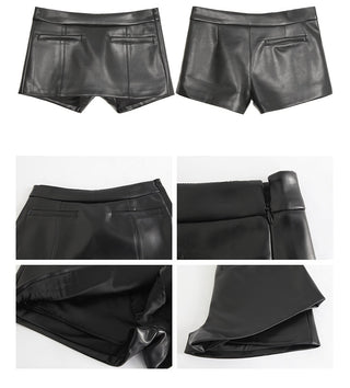 black leather skirt