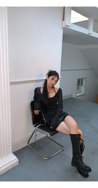 black leather skirt