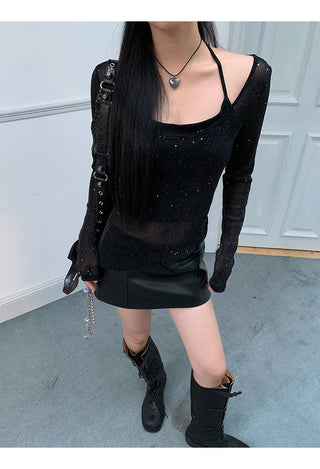 black leather skirt