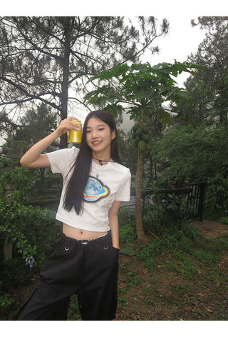 white retro tee tops