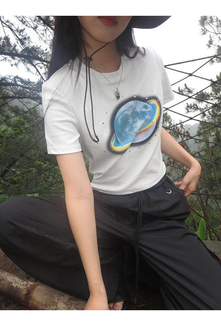 white retro tee tops