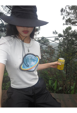 white retro tee tops