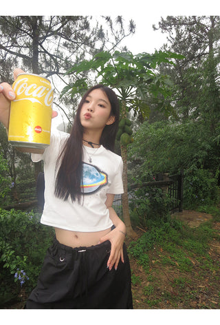 white retro tee tops