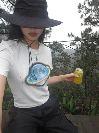 white retro tee tops