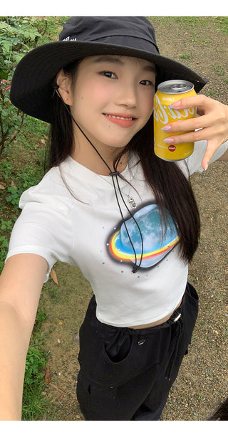 white retro tee tops
