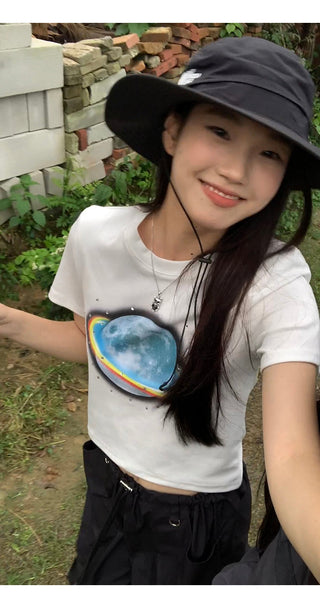 white retro tee tops