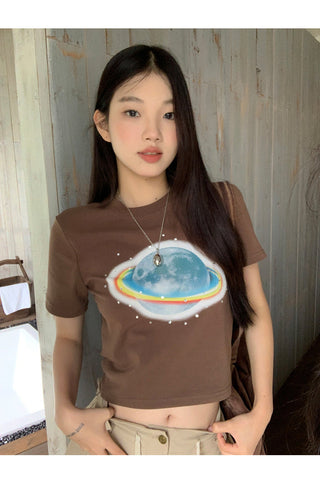 white retro tee tops