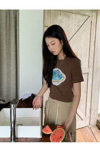 white retro tee tops