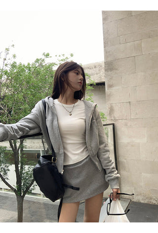 gray hoodie suit set