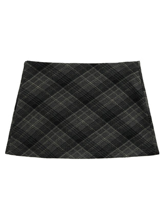 plaid knitted sheath skirt