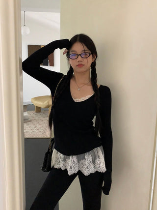 black V-neck sweater 01