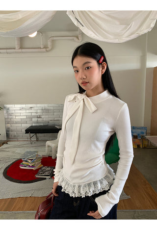 white long sleeve top