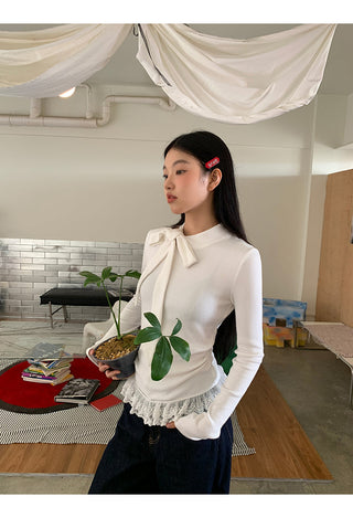 white long sleeve top