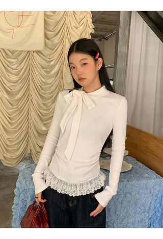 white long sleeve top