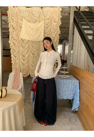 white long sleeve top
