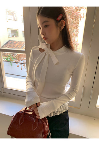 white long sleeve top