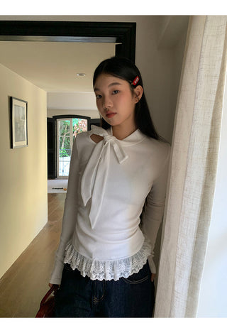 white long sleeve top
