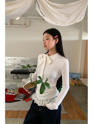 white long sleeve top