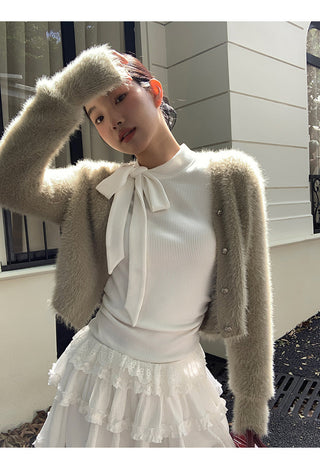 white long sleeve top