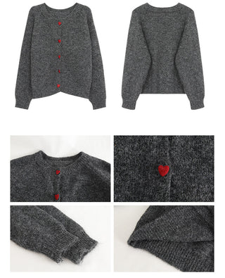 gray knitted cardigan
