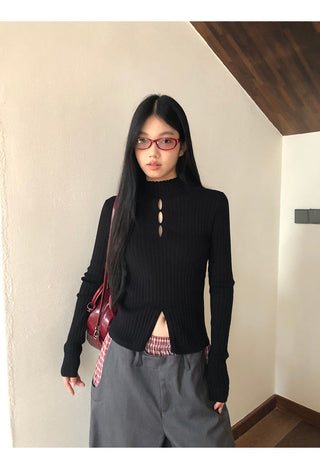 black turtleneck sweater