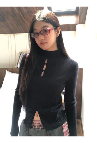 black turtleneck sweater