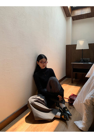 black turtleneck sweater