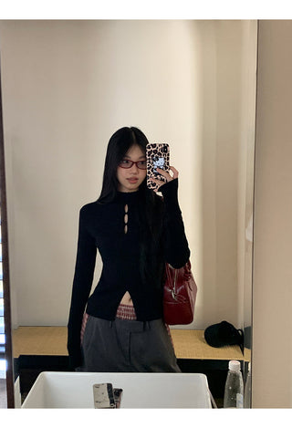 black turtleneck sweater