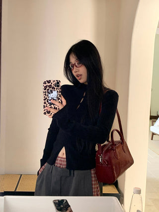black turtleneck sweater