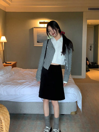 black high waist skirt