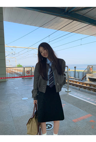 black high waist skirt