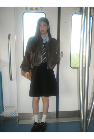 black high waist skirt