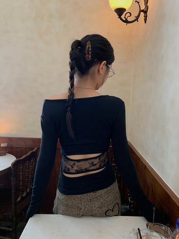 black off-shoulder top