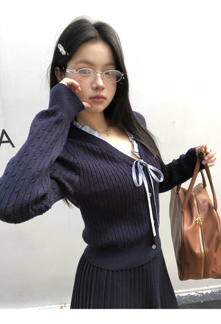 knitted two-piece suit