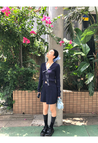 knitted two-piece suit