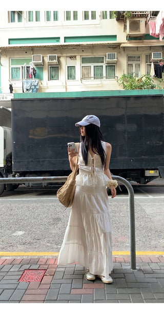 white lace vest top