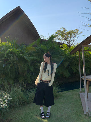 yellow oblique shoulder top