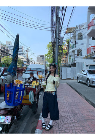 yellow oblique shoulder top
