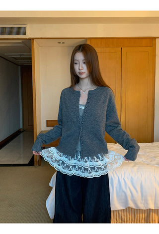gray western cardigan