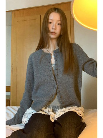 gray western cardigan