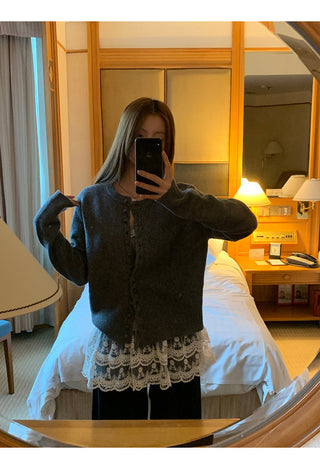 gray western cardigan