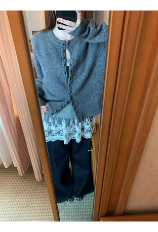 gray western cardigan