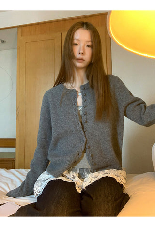 gray western cardigan