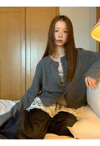 gray western cardigan