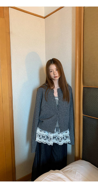 gray western cardigan
